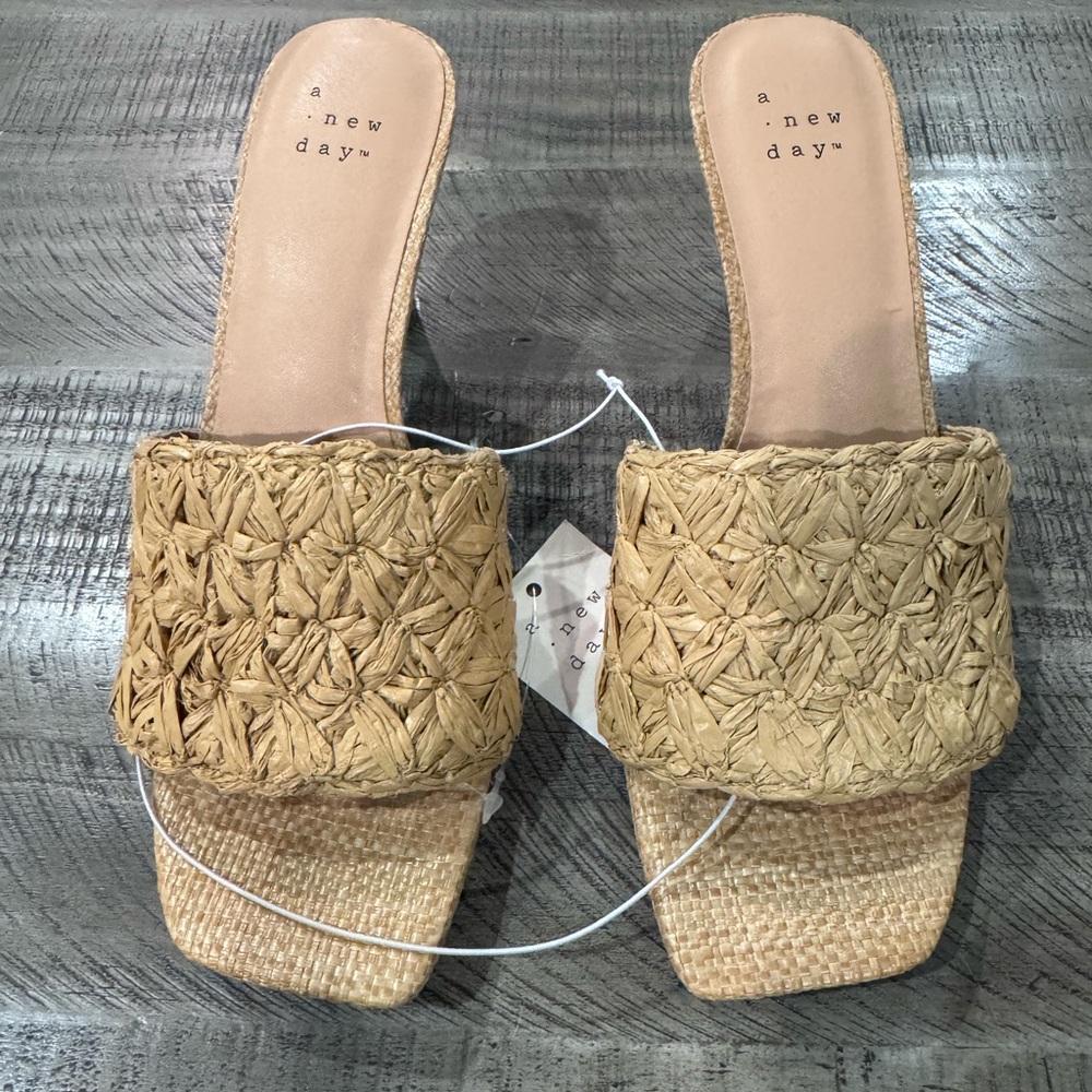 A New Day Tan Woven Espadrille Sandals